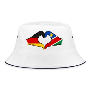 Germany Namibia Flag Hands Heart Shape - Bucket Hat - white/navy - Front