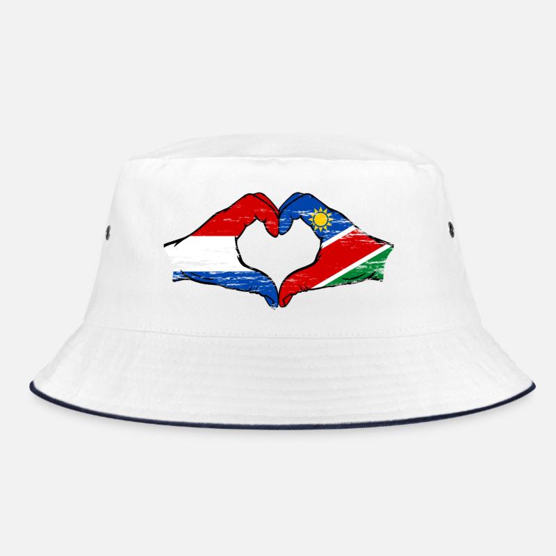 Holland Namibia Flagge Hände Herzform Bucket Hat