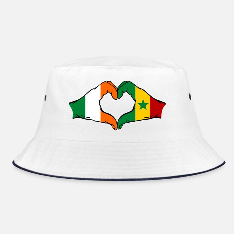 Drapeau de l'Irlande et du Sénégal en forme de cœur Bob