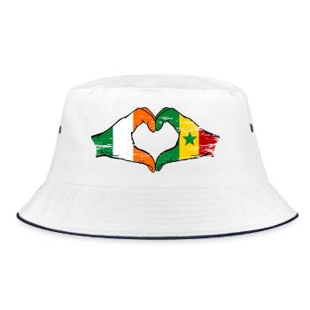 Drapeau Irlande Sénégal Mains Forme de cœur utilisé - Bob - blanc/marine - Devant