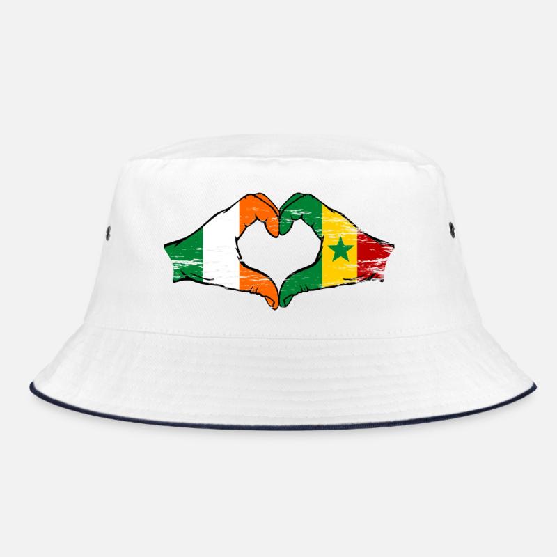 Drapeau Irlande Sénégal Mains Forme de cœur utilisé Bob