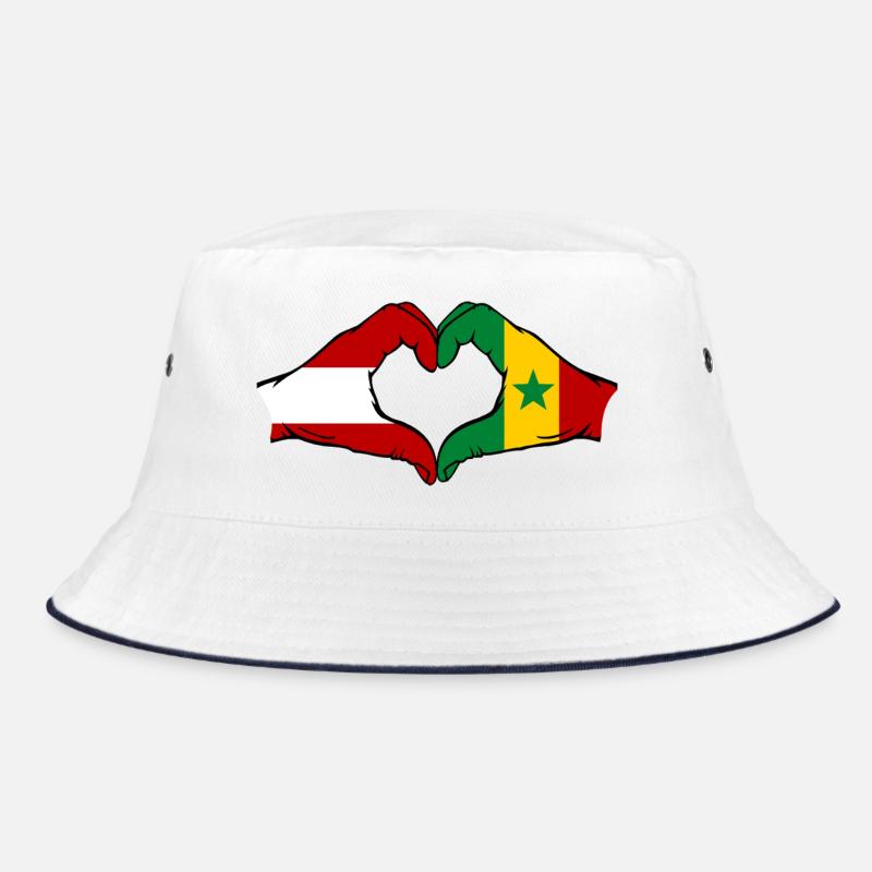 Drapeau Autriche Sénégal Mains en forme de cœur Bob