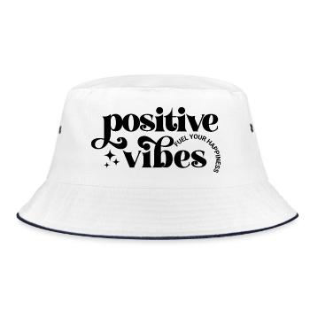 Les ondes positives alimentent le bonheur - Bob - blanc/marine - Devant