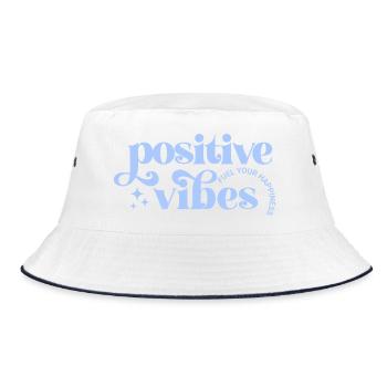 Vibes Positives Typography lavand - Bucket Hat - white/navy - Front