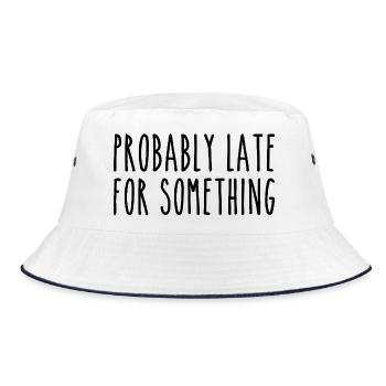 Wahrscheinlich zu spät für irgendetwas - Bucket Hat - Weiß/Navy - Vorne