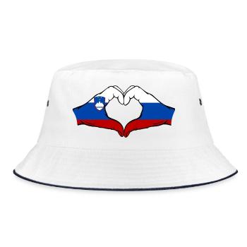 Slovénie Russie Drapeau Coeur - Bob - blanc/marine - Devant