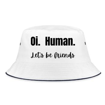 Oi. Humain. Soyons amis ! - Bob - blanc/marine - Devant