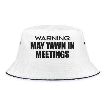 Caution Risk of Yawning In Meeting - Bucket Hat - white/navy - Front