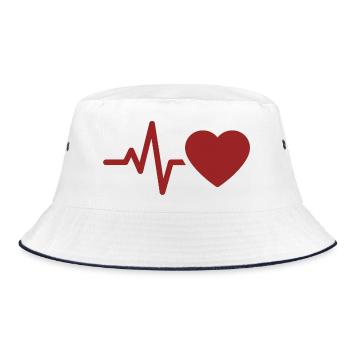 ECG des battements cardiaques | Symbole de l’amour pour la médecine - Bob - blanc/marine - Devant