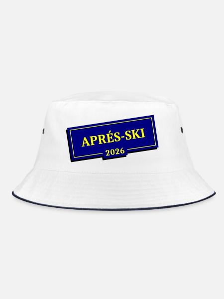 Apres Ski 2026 - Bucket Hat - Weiß/Navy - Vorne