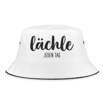 lächle JEDEN TAG - Bucket Hat - Weiß/Navy - Vorne