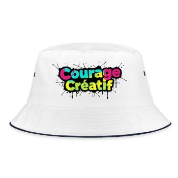 Courage Créatif Typographie colorée - Bob - blanc/marine - Devant