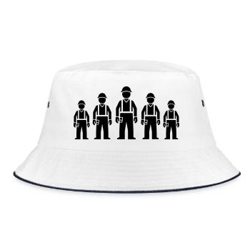 Construction Worker Team - Bucket Hat - white/navy - Front
