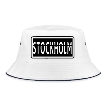 Stockholm Cutout Typography - Bucket Hat - white/navy - Front