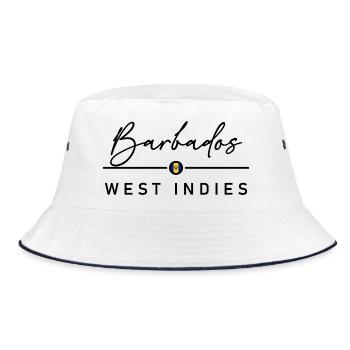 Barbados - West Indies - Caribbean - Bucket Hat - white/navy - Front