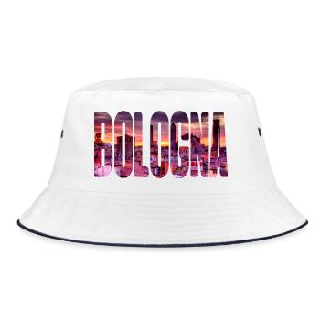 Bologna-Sonnenuntergang - Bucket Hat - Weiß/Navy - Vorne