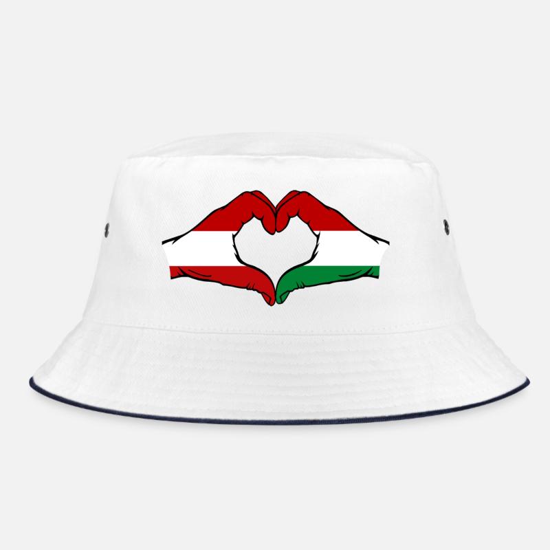 Austria Hungary Flag Heart Bucket Hat