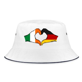 Drapeau de l’Irlande, de l’Allemagne, mains, forme de cœur, utilisé - Bob - blanc/marine - Devant