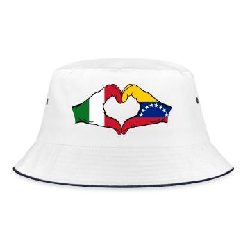Cœur du drapeau Italie du Venezuela - Bob - blanc/marine - Devant