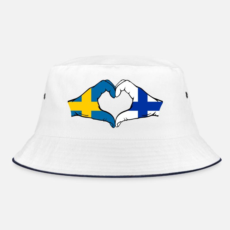 Mains en forme de cœur du drapeau Suède-Finlande Bob