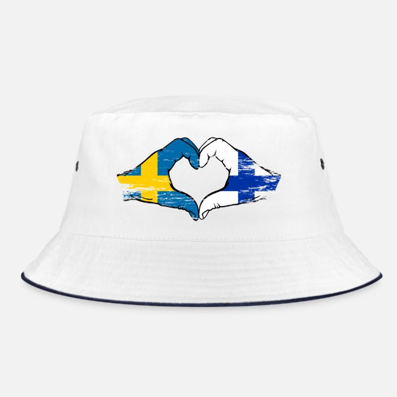 Mains en forme de cœur du drapeau Suède-Finlande utilisées Bob