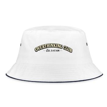 Overthinking Club – Est. 3:47 AM - Bucket Hat - white/navy - Front