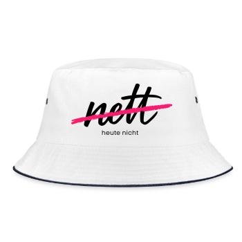 Nice - Not today. That was yesterday. - Bucket Hat - white/navy - Front