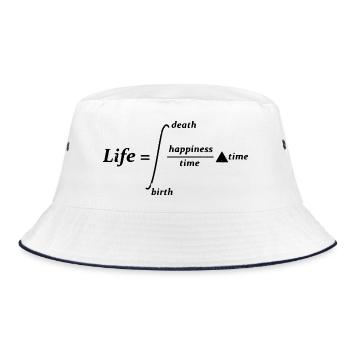 Life Death Happiness time birth - Bucket Hat - Weiß/Navy - Vorne