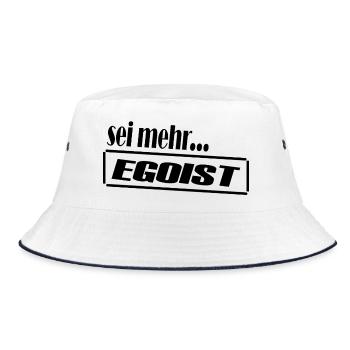 Egoist / Clear statement look - Bucket Hat - white/navy - Front