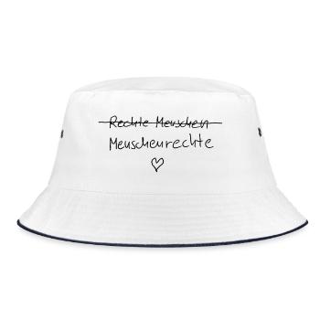 Menschenrechte statt rechter Menschen - Bucket Hat - Weiß/Navy - Vorne