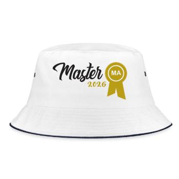 Master 2026 Abschluss Promotion Sponsion - Bucket Hat - Weiß/Navy - Vorne