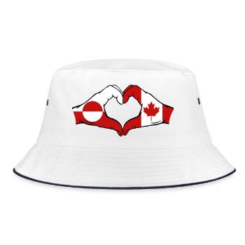 Drapeau du Canada Groenland, Mains en forme de cœur - Bob - blanc/marine - Devant