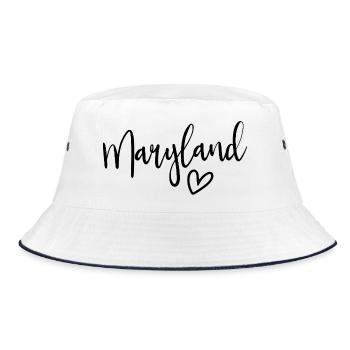 Maryland Heart Women's Love Maryland - Bucket Hat - white/navy - Front