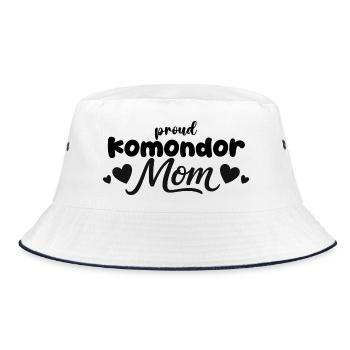 Proud Mop Dog Mother, Komondor - Bucket Hat - white/navy - Front