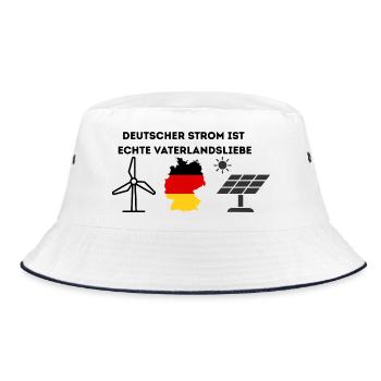 Deutscher Strom Vaterlandsliebe - Bucket Hat - Weiß/Navy - Vorne