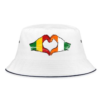 Mali Côte d'Ivoire Flag Hands Heart - Bucket Hat - white/navy - Front