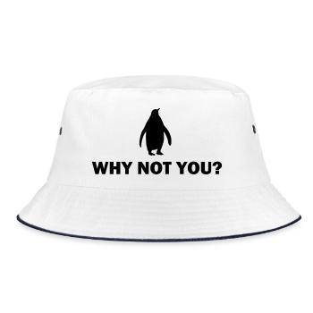 Penguin Motivation Design - Why Not You - Bucket Hat - white/navy - Front