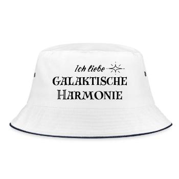 HARMONIE – Galaktisches Statement Mode - Bucket Hat - Weiß/Navy - Vorne