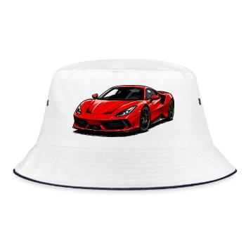 Illustration de supercar rouge - Bob - blanc/marine - Devant