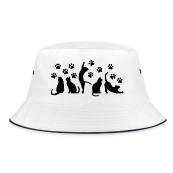 Black Cats Squad – Minimal Aesthetic - Bucket Hat - white/navy - Front