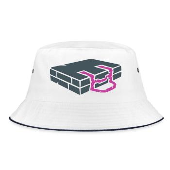 Bouldering Mat Crash Pad Climbing - Bucket Hat - white/navy - Front