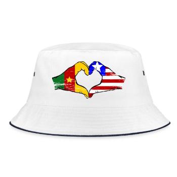Cœur du drapeau du Cameroun du Liberia utilisé - Bob - blanc/marine - Devant