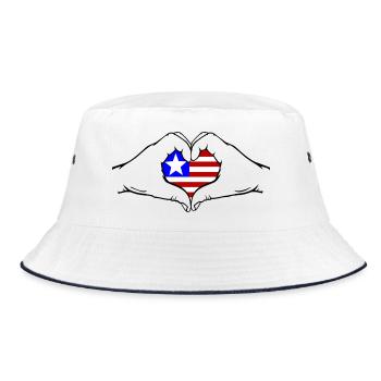 Liberia_Flagge_Haende_Herzform - Bob - blanc/marine - Devant