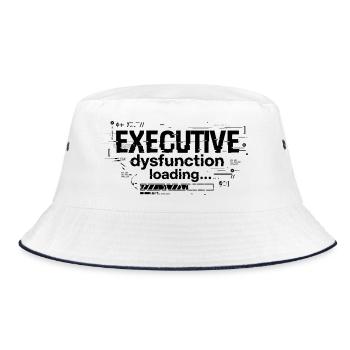 Executive Dysfunction Loading ADHD Humor Design - Bucket Hat - white/navy - Front