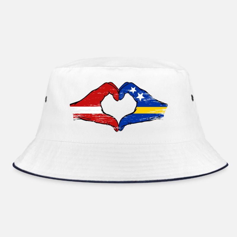 Mains du drapeau de Curaçao de Lettonie en forme de cœur utilisées Bob