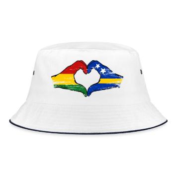 Mains du drapeau de Curaçao en forme de cœur de la Bolivie utilisé - Bob - blanc/marine - Devant