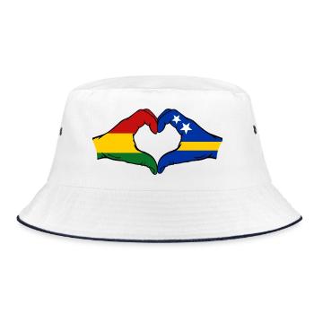 Drapeau de Bolivie Curaçao Mains en forme de cœur - Bob - blanc/marine - Devant