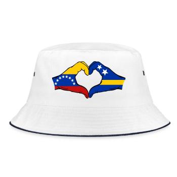 Venezuela Drapeau Curaçao Mains en forme de cœur - Bob - blanc/marine - Devant