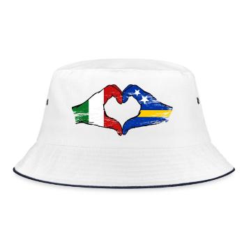 Italie Mains du drapeau de Curaçao en forme de cœur utilisées - Bob - blanc/marine - Devant