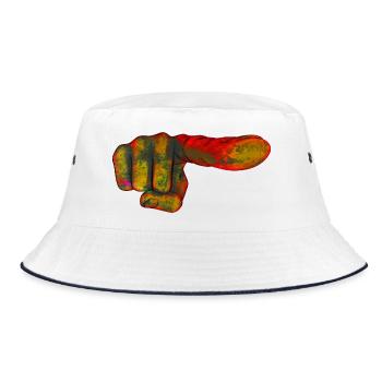 Farbexplosion Zeigefinger - Bucket Hat - Weiß/Navy - Vorne